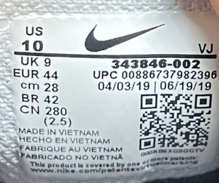Nike Air Max Torch 4 Anthracite Black Silver Mens Shoes 343846-002 Size 10