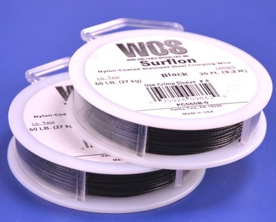45 Lb Test 23505 AFW Surflon Black Coated Leader Wire 30 Ft