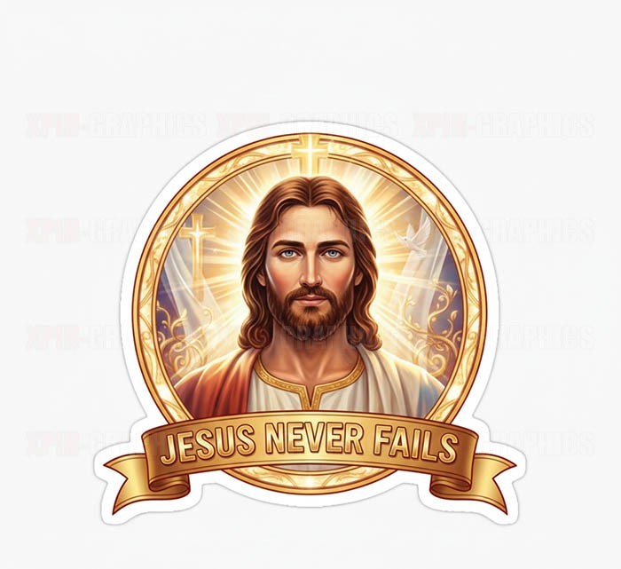 Jesus Never Fails God Christ Lord Vinyl Decal Sticker Christian