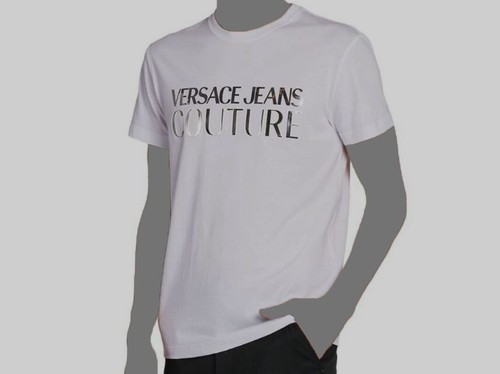 $195 Versace Jeans Couture Men's White Metallic Logo