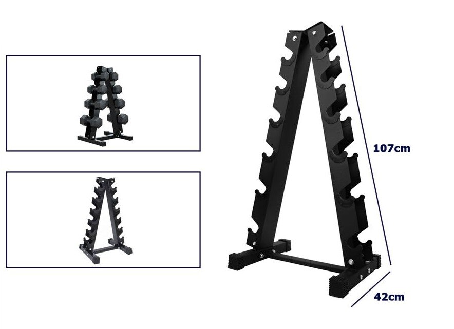 Rastrelliera Supporto Verticale Porta 12 Manubri Pesi Palestra Espositore dfh