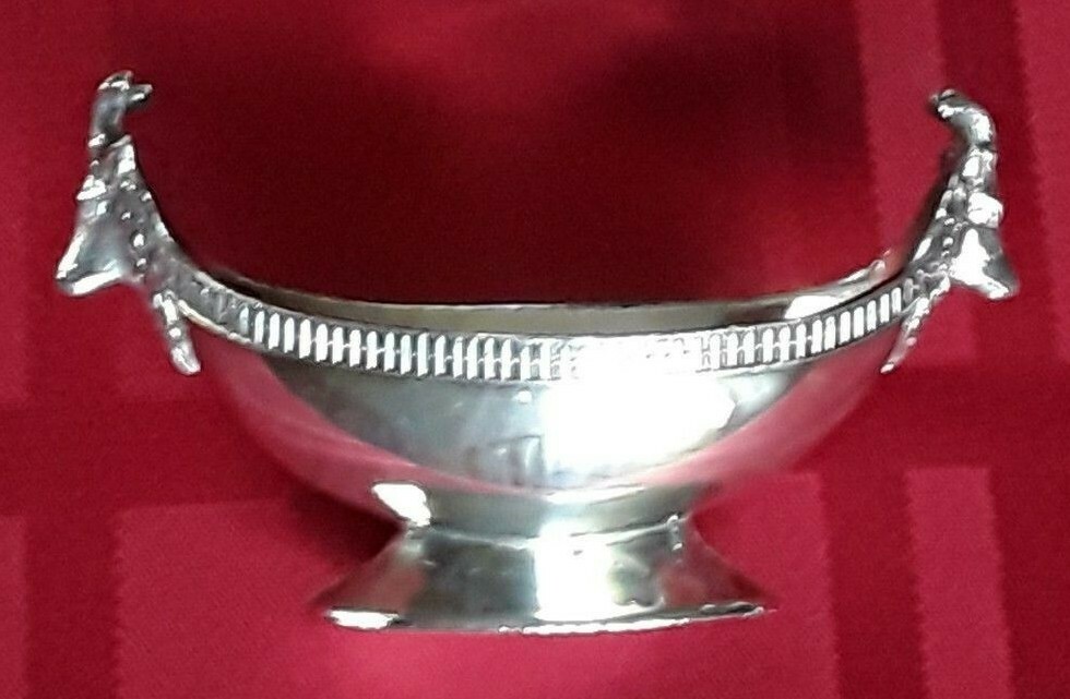 Silver Plate STAG SALT CELLAR Wilcox Silver P Co 1579 = 23rd Anniversary Gift