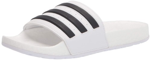 

Мужские шлепанцы adidas Adilette Boost, белые, черные, белые, 41 евро, США, White/ black