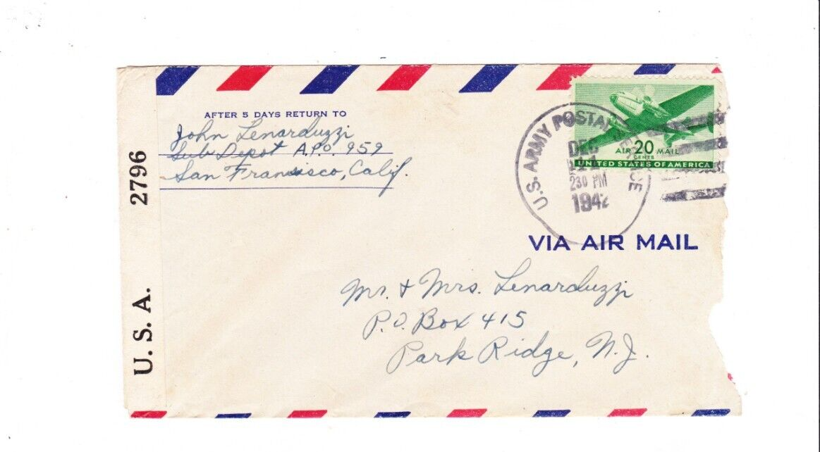 K's 2nd hands✴︎ KAPPYS UNITED STATES POSTAL HISTORY WORLD WAR 2 CENSORED