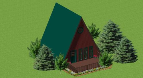 Small Cozy A-Frame Cabin Plans 