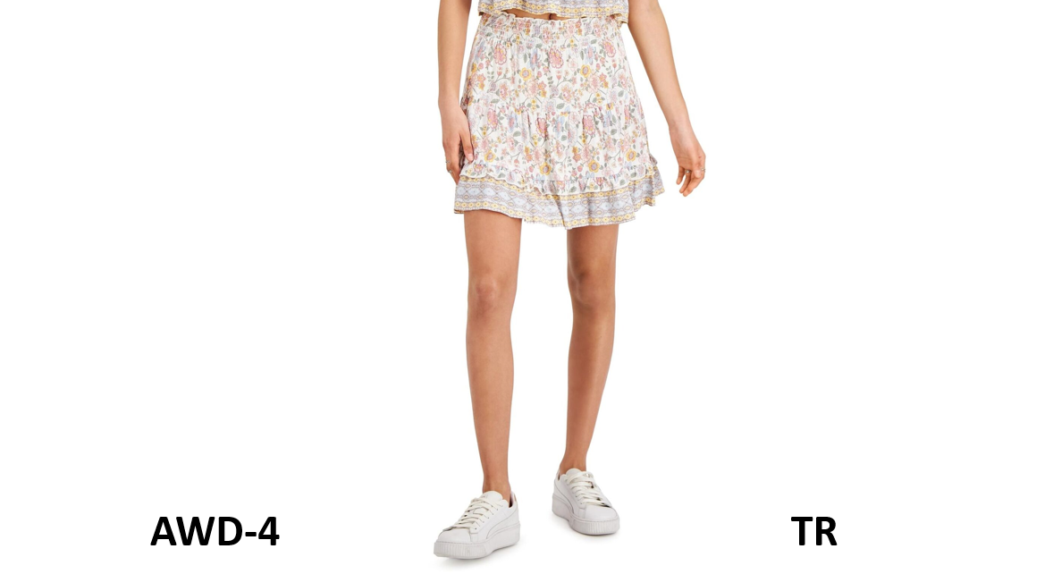 Kingston Grey Juniors' Women's Unlined Floral-Print Skirt, Grey, Size Medium