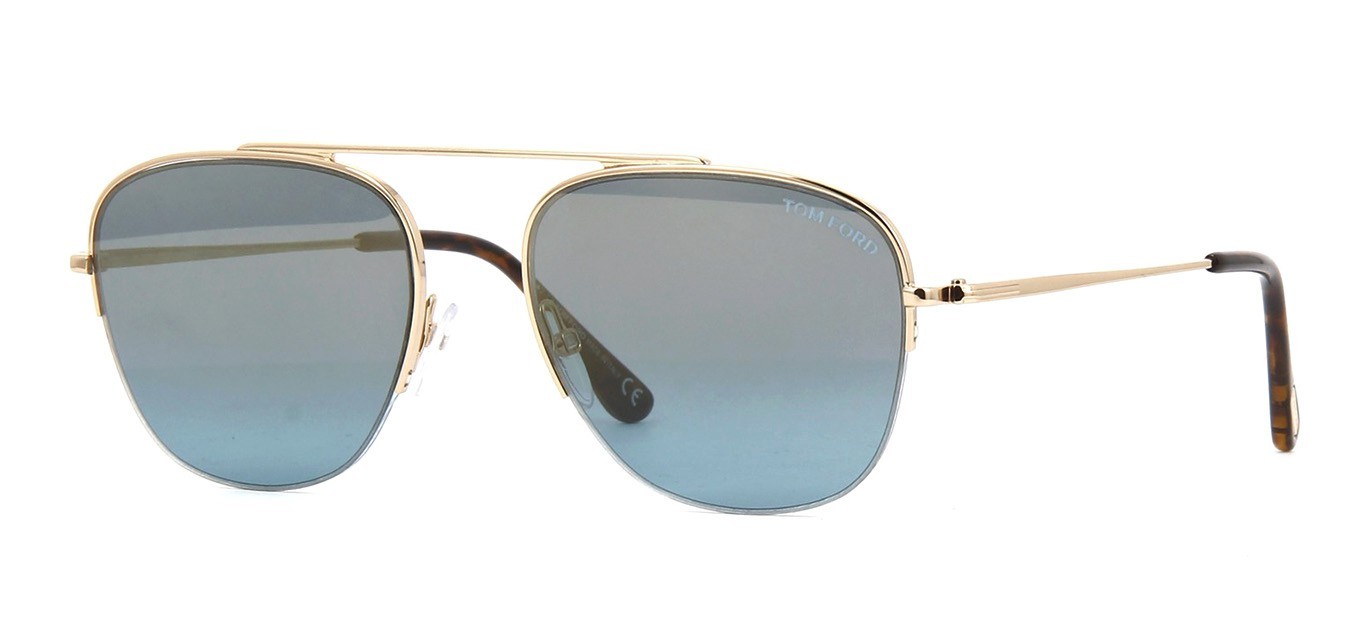 Tom Ford ABOTT FT 0667 Rose Gold/Blue Gold Flash Mirror (28X Tom Ford ABOTT FT 0667 Rose Gold/Blue Gold Flash Mirror (28X