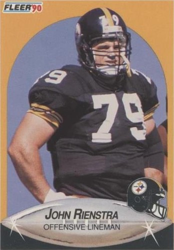 1990 Fleer #149 John Rienstra Pittsburgh Steelers RC Football Card