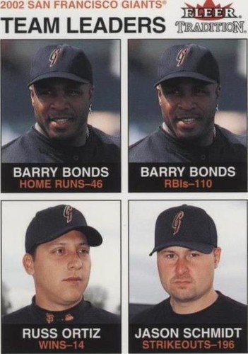 2003 Fleer Tradition - Barry Bonds Jason Schmidt Russ Ortiz #25