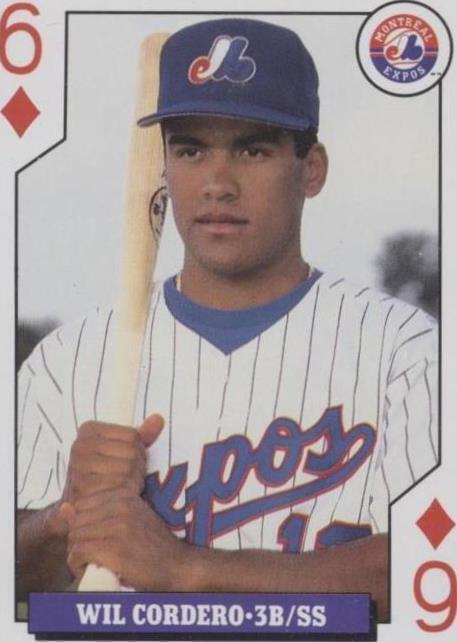 Tarjetas de juego de novatos de béisbol 1993 para bicicleta - Wil Cordero #6D