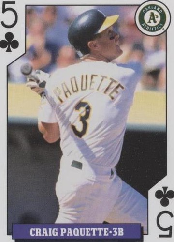 1993 Bicycle Baseball Rookies Playing Cards - Craig Paquette #5C