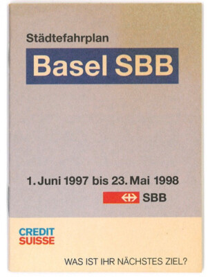Städtefahrplan Basel SBB   1. Juni 1997 bis 23.Mai 1998 Schweiz