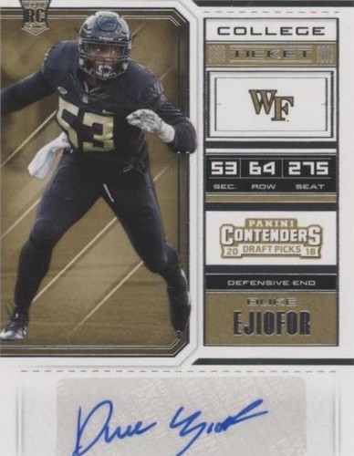 2018 Panini Contenders Draft Picks Duke Ejiofor #255