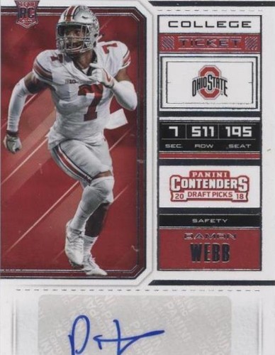 2018 Panini Contenders Draft Picks Damon Webb #245