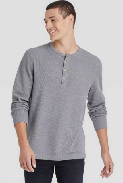 ROUGH-COT HENLEY NECK TOP GOODGRIEF グレー 61aAh21sysL.jpg