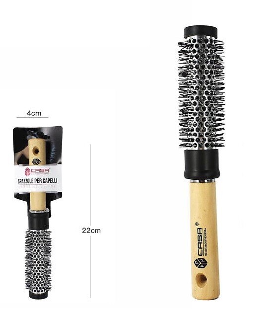 Spazzola Hair Stylist Manico Legno Acconciatura Capelli Professionale 21214 dfh