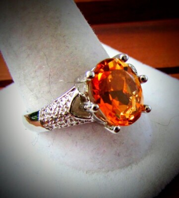 3.0 cwt. Genuine Yellow Mystic Topaz Size 7 Ring set in 925 Sterling Silver
