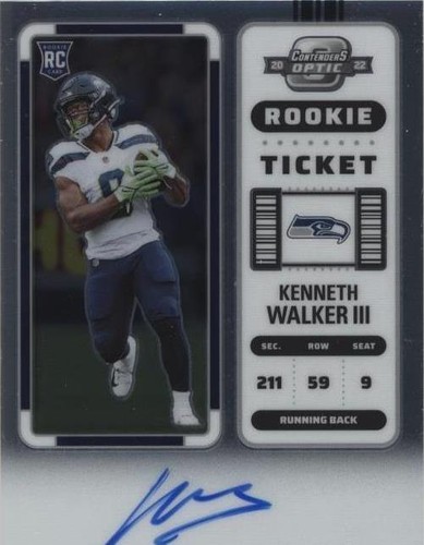 2022 Kenneth Walker III Panini Contenders Emerald RC Rookie of the