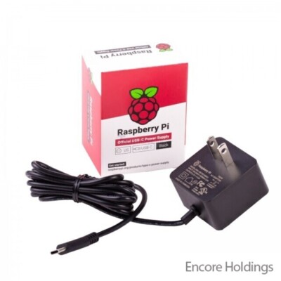 Raspberry Pi Power Supply - 15 Watts - 5 Volts - USB-C - Black SC0218