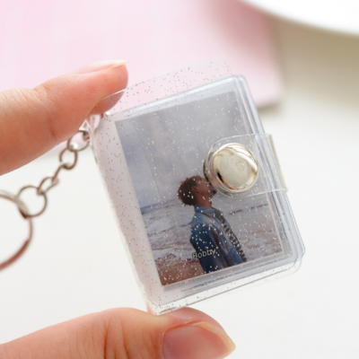 Cool Mini Photo Album Keychain 16 Slot 1 or 2Inch Photo Print Clear Case Keyring