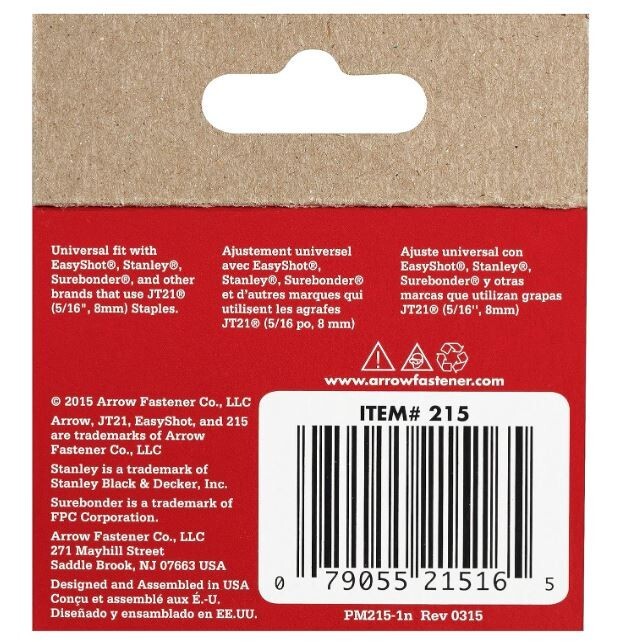 Arrow 215 JT21 Thin Wire Staples for Staple Guns and Staplers  5/16 in 1000-Pack