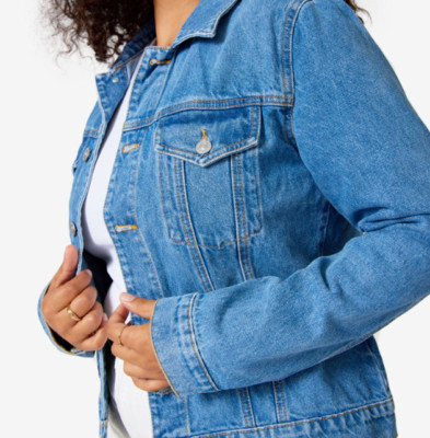 Hudson Jeans Womens Classic Denim Trucker Jacket Plus Size 1X NWT