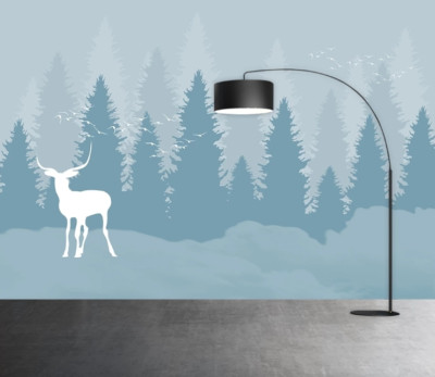 3D Forest Elk Wallpaper Wall Mural Removable Self-adhesive 586