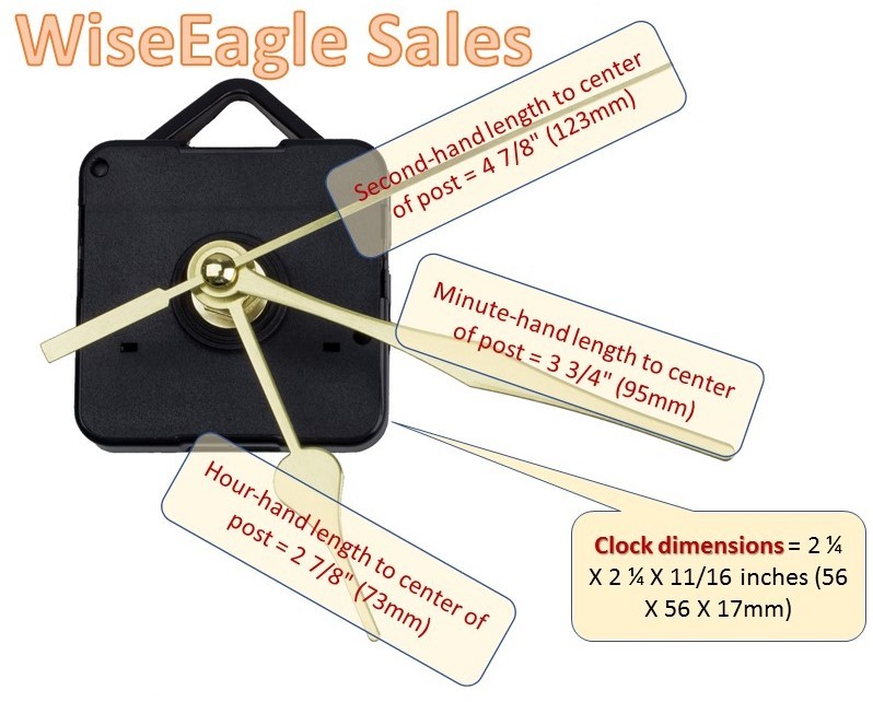 Silent Wall Clock Quartz Movement 22mm (7/8