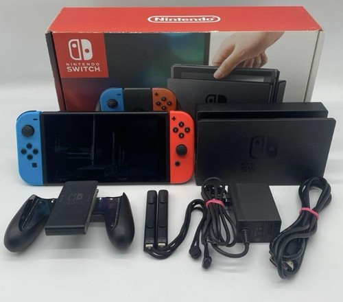 Nintendo Switch Console HAC-001 W/ Joy-Con Dock Grip Charger HDMI