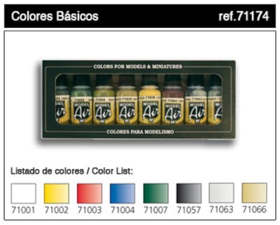 17ml Bottle Basic Model Air Paint Set (8 Colors)