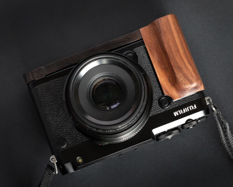 Ebony Walnut Wood Camera L Grip Holder For Fujifilm Fuji GFX 50R Handmade Handle