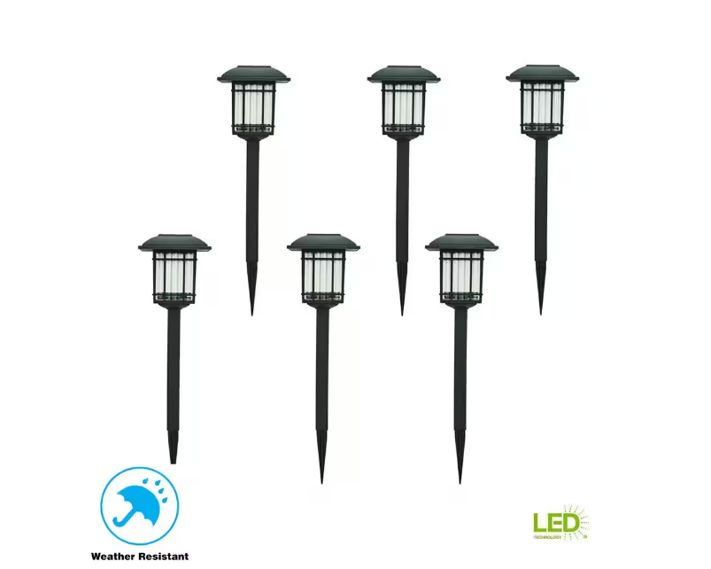 Hampton Bay Solar Black Outdoor Integrated LED Landscape Pat