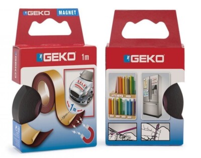 NASTRO ADESIVO MAGNETICO 19 mm X 1 mt GEKO MAGNET STRISCIA MAGNETICA ADESIVA