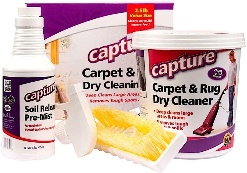 Capture Carpet Dry Cleaning Kit 250 - Deodorize Smell Allergens Stains Moisture
