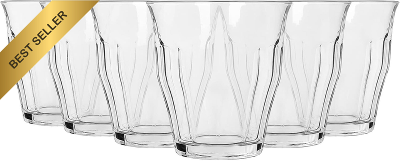 Fluted Water Glasses 210Ml - Set of 6 - Ribbed Tumblers