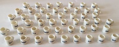Dollhouse Miniature Personalized NAME Mugs Charm ''You Pick Name'' Letters A-I