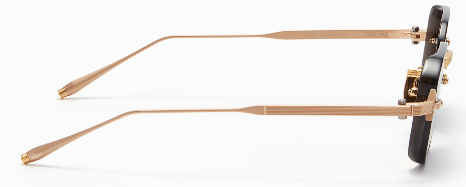 Pre-owned Akoni Sunglasses Juno-two Aks-307a-47 Gold Black Unisex In Gray