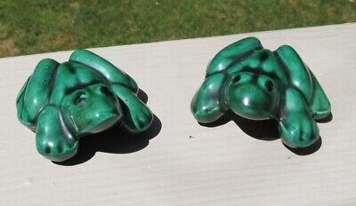 2 Vintage Pairs of Naughty, Risque Ceramic Male & Female 3" Frog Figurines