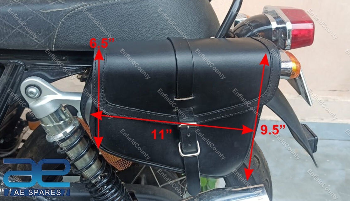 For Royal Enfield Interceptor 650 & Continental GT 650 Genuine Leather Black Pannier Bag