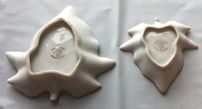 Vintage UCAGCO China Hand Painted Gold Trim Stackable Leaf Dish Set Japan