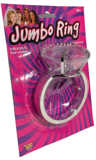 JUMBO DIAMOND RING Bachelorette Party Gag Gift Wedding Giant Fake Joke Napkin 