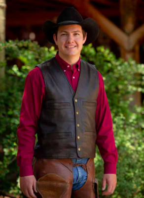 Wyoming Traders Mens Big Horn Snap Up Leather Ranch Wear Cowboy