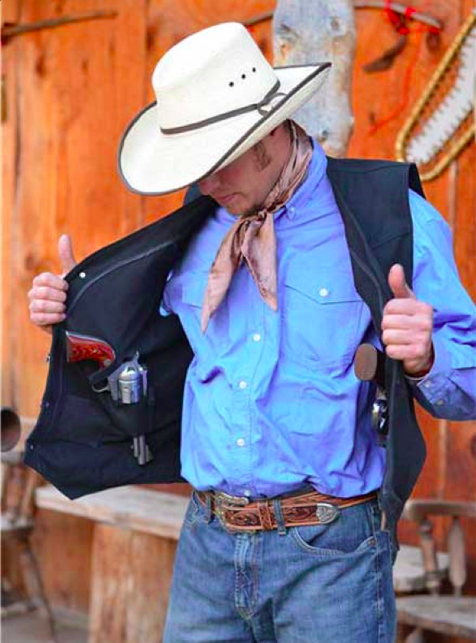 Wyoming Traders Mens Texas Conceal Carry Snap Up Canvas Ranch Wear Vest
