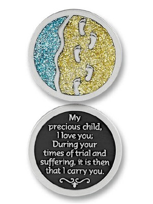 Companion Coin - Footprints - Great Personalised Gift - Send Some Good Luck