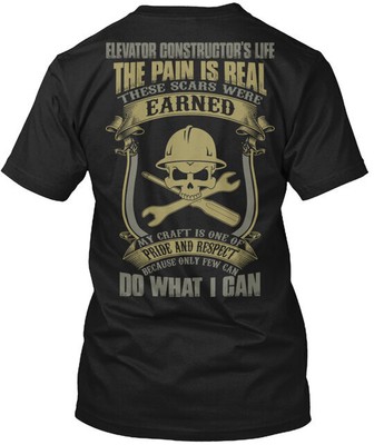 Last Minute Elevator Constructor's Life T-Shirt Made in the USA Size S to 5XL