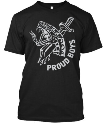 White On Dark Snake And Dagger Proud Boy T-Shirt Made in the USA Size S to 5XL