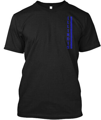 Il Illinois Thin Blue Line T-Shirt Made in the USA Size S to 5XL