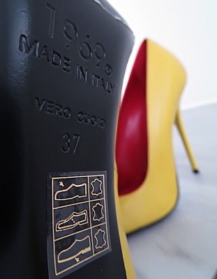 MADE IN ITALY 1969 MADE IN ITALY ALL LEATHER HIGH HEELS U11 ANOUK STYLE STILETTO PUMPS YELLOW