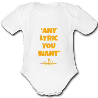Dillon @ Francis babygrow Baby vest grow music gift custom LYRIC ORANGE