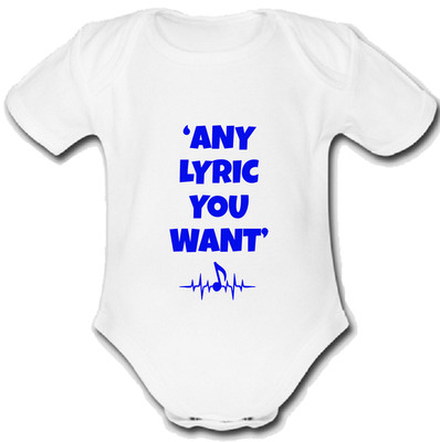 Banu @ Parlak babygrow Baby vest grow music gift custom LYRIC R BLUE